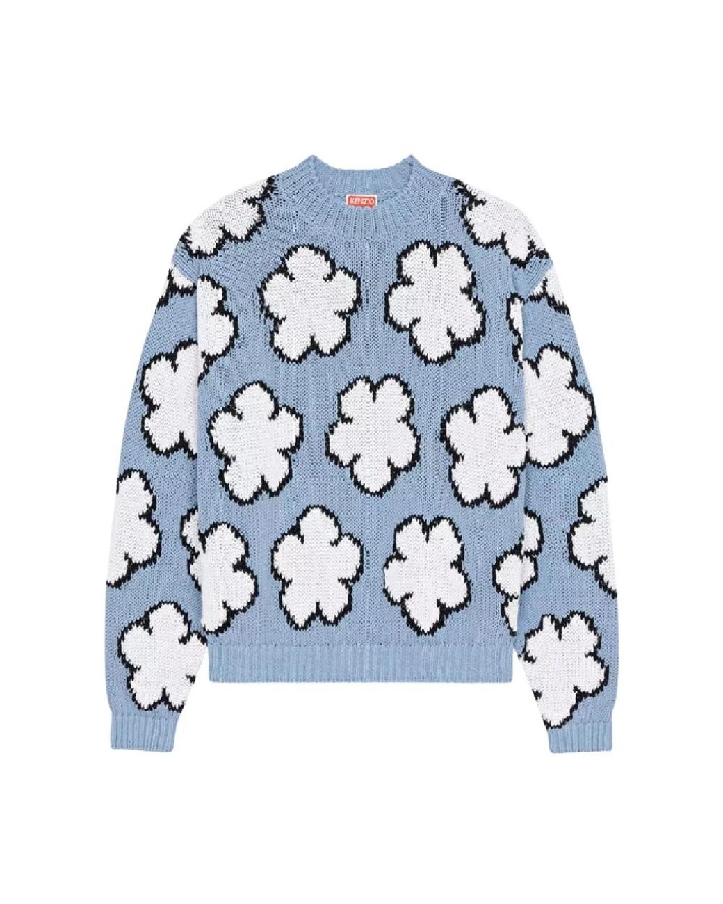 KENZO Blue Round-Neck Knitwear