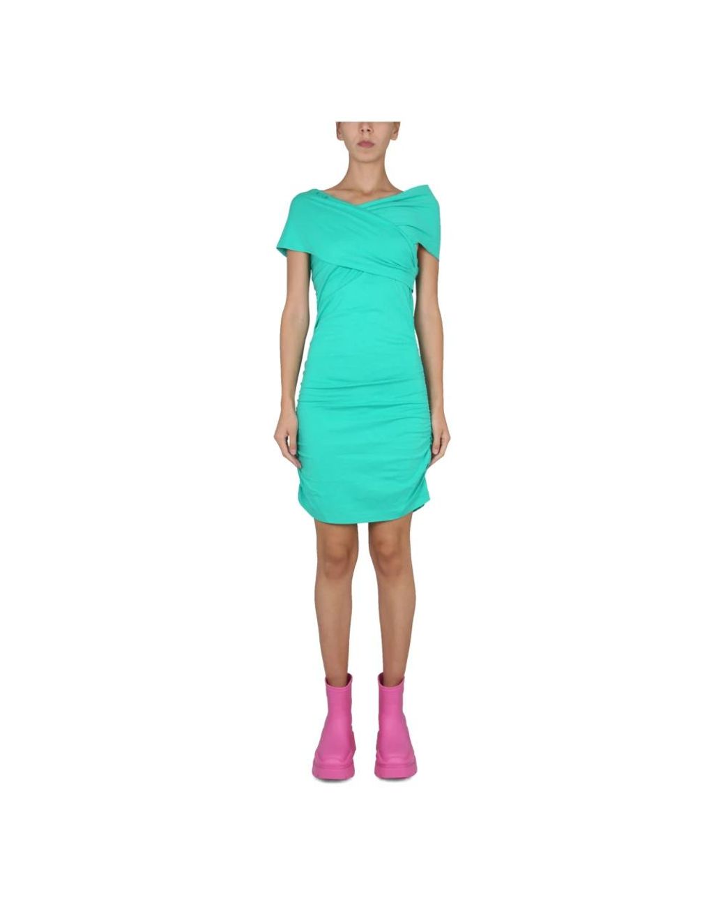 MSGM Abito Jersey Monospalla in het Blue
