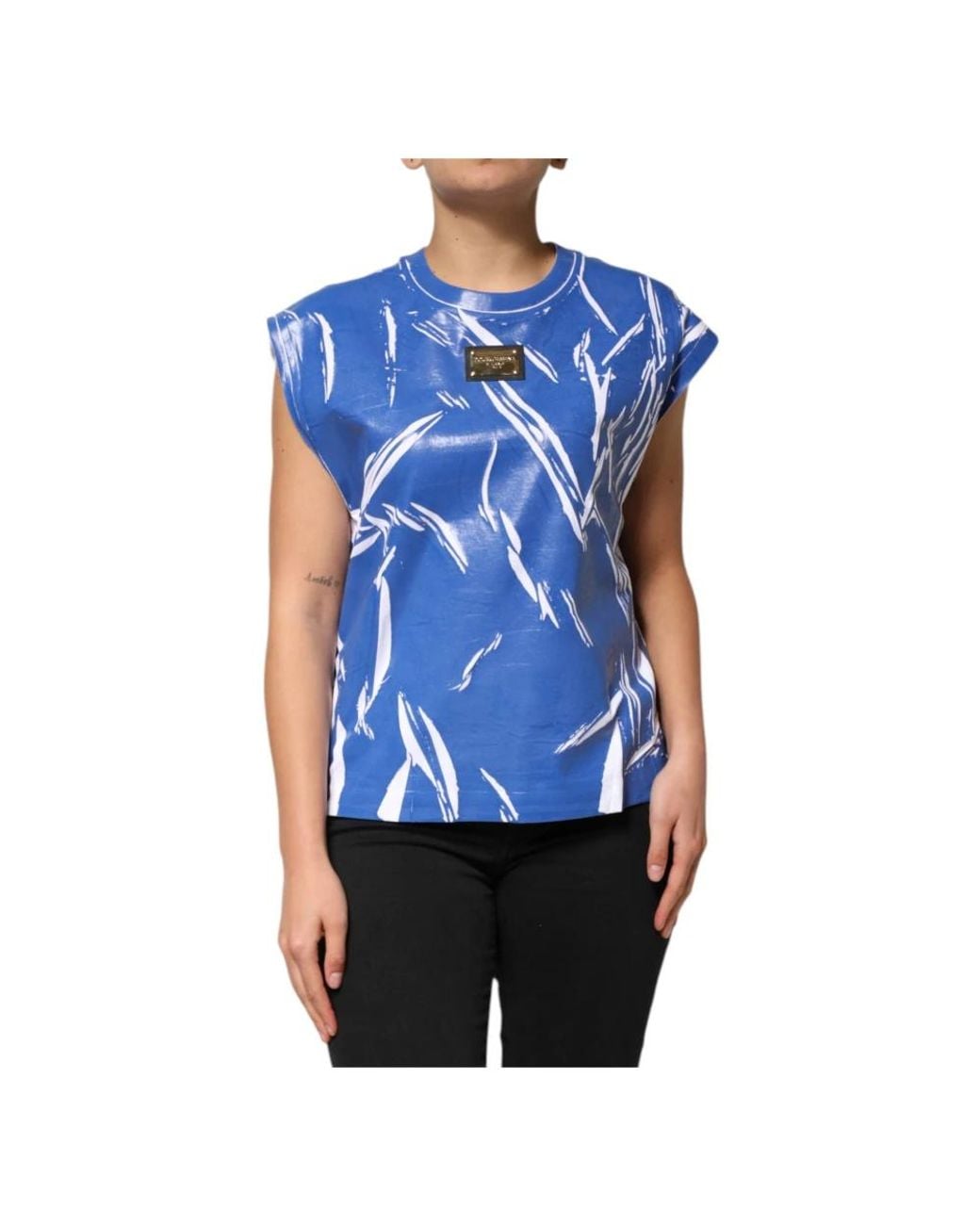 Dolce & Gabbana Blue Sleeveless Tops