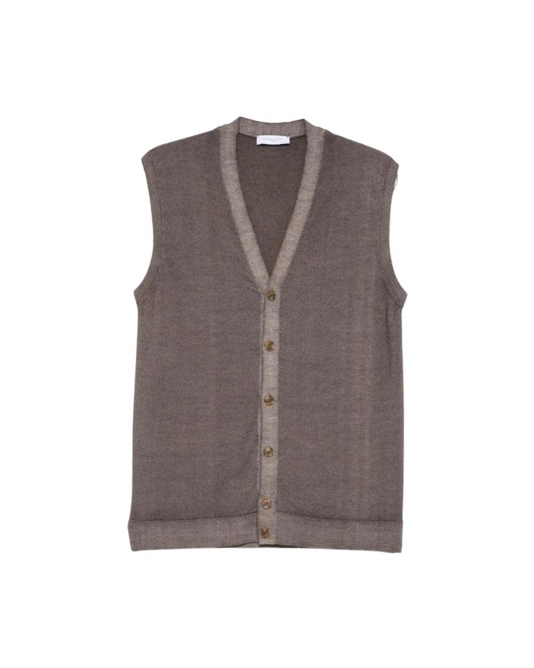 Daniele Fiesoli Brown Sleeveless Jumpers for men