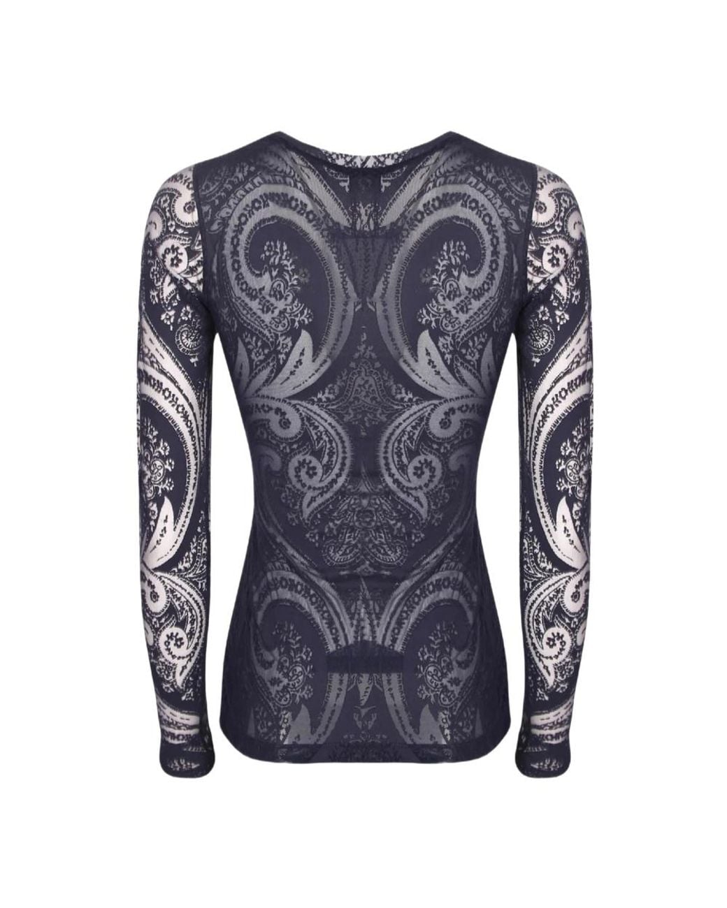 Etro Blue Long Sleeve T-Shirts