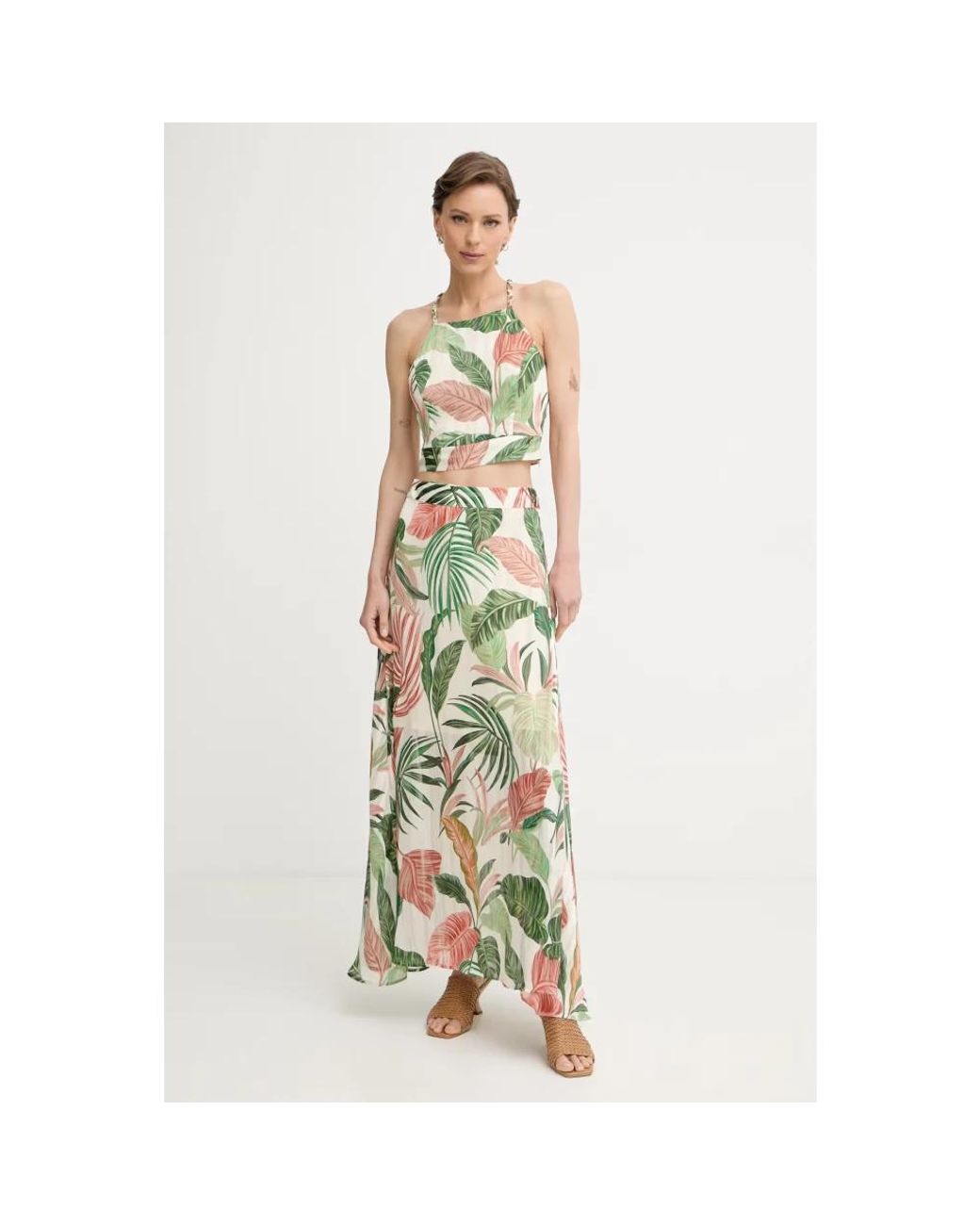 Maxi Skirts Guess de color Green