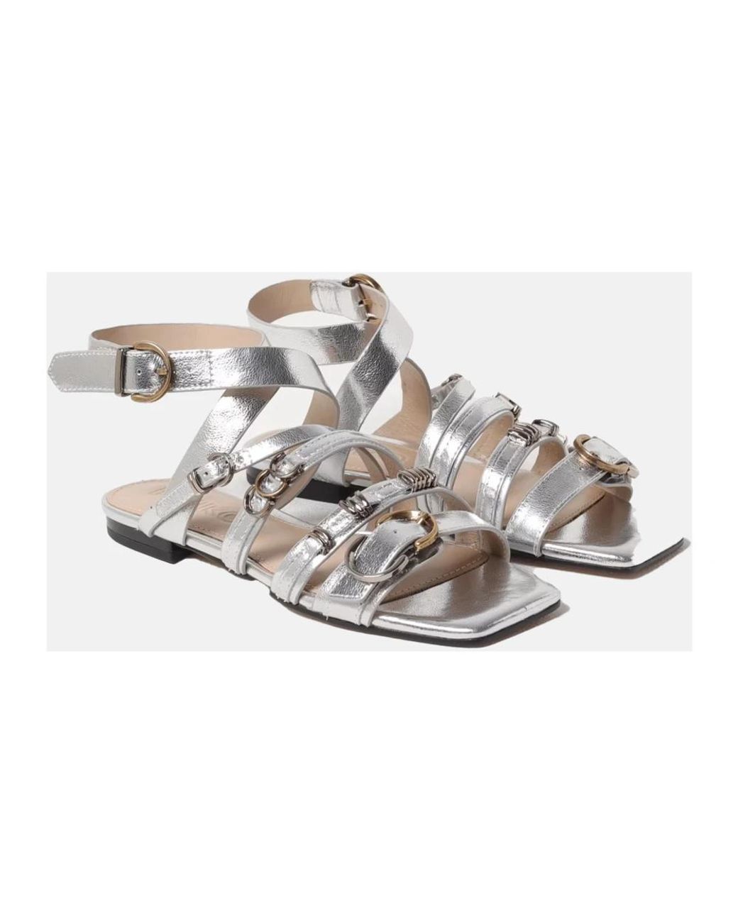 Pinko White Flat Sandals