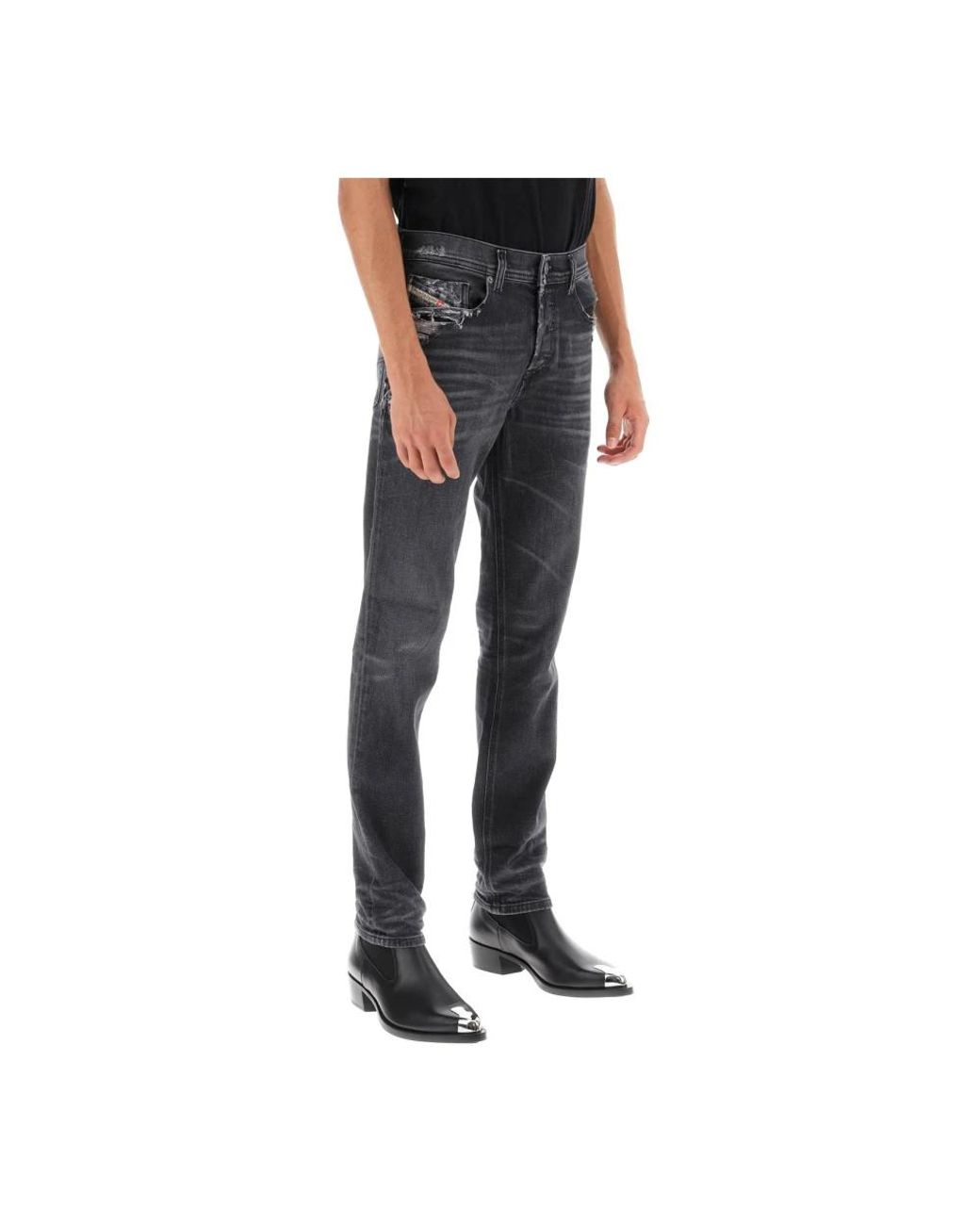 DIESEL Gray Slim Fit Jeans for men