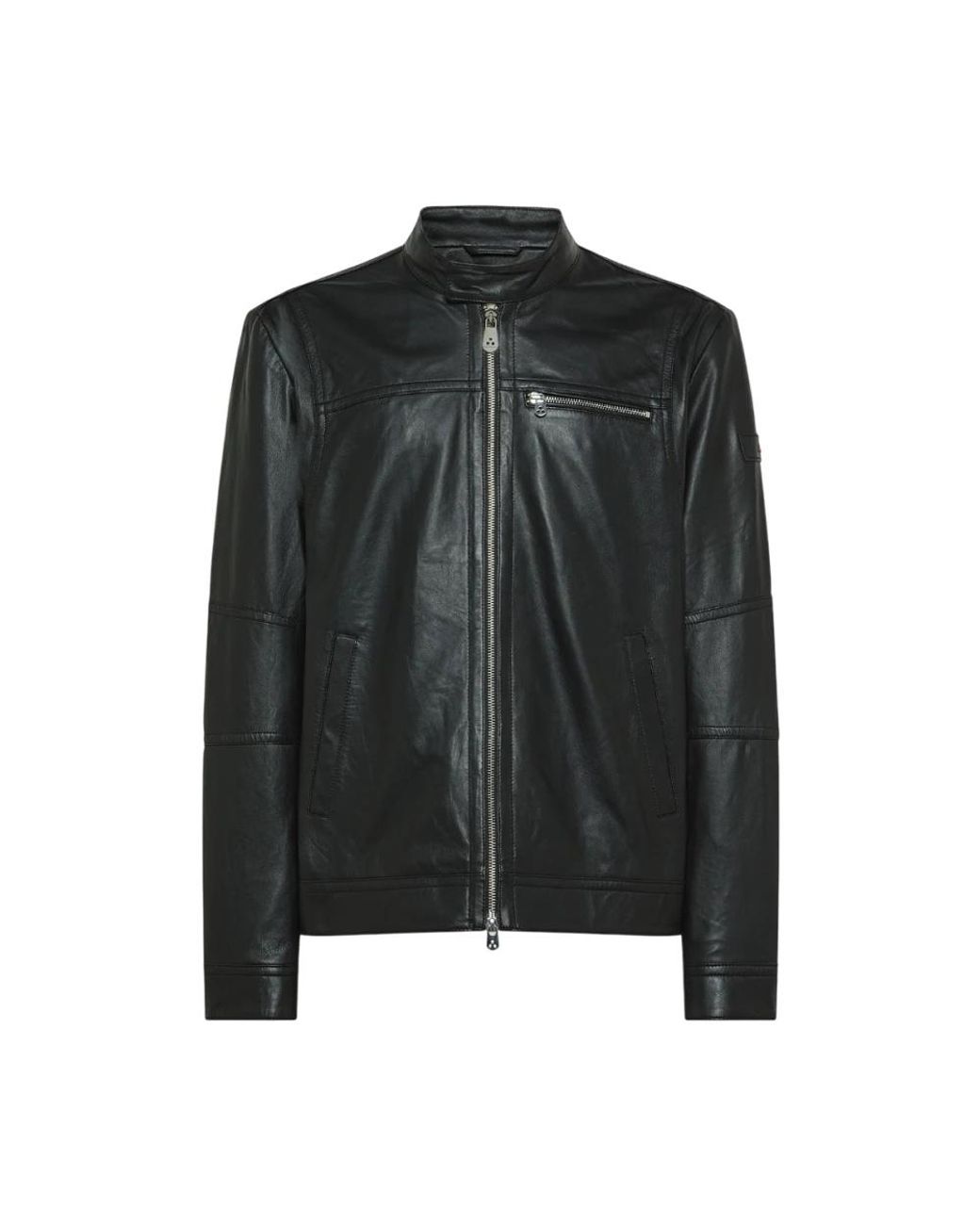 Peuterey Black Leather Jackets for men