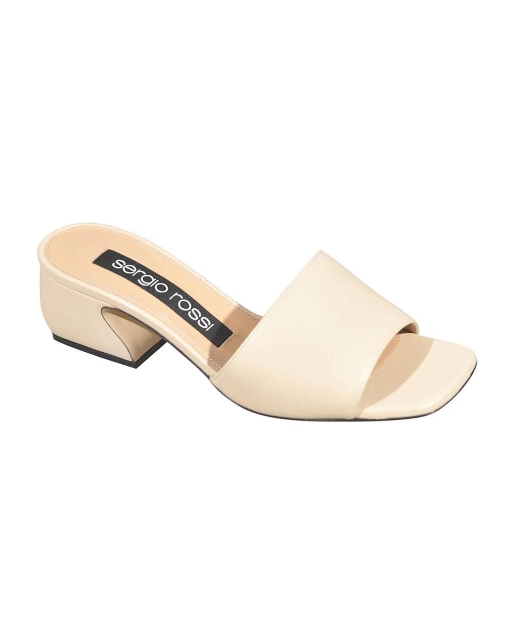 Sergio Rossi Natural Heeled Mules