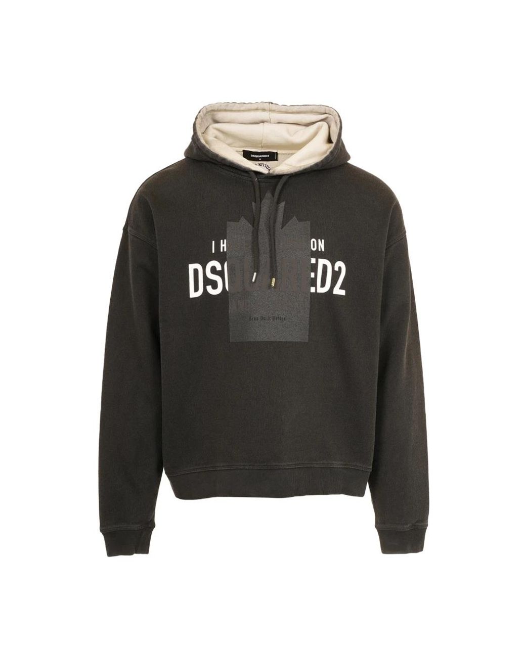 DSquared² Schwarzer Hoodie Mit Logo-Patch Pullover in Black für Herren