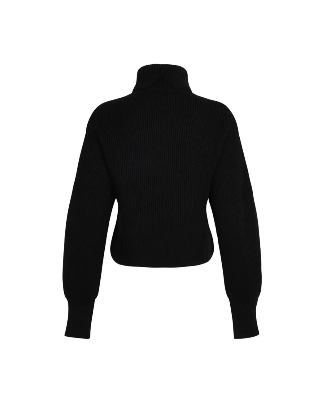 P.A.R.O.S.H. Black Gerippter Rollkragenpullover