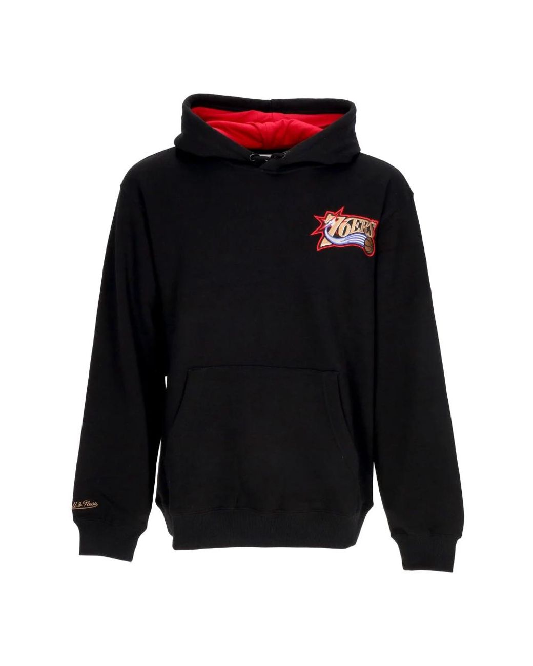 Mitchell & Ness Hoodies & Sweatvesten ,Zwart ,Katoen Nba Premium Fleece Vintage Logo Hoodie in het Black voor heren
