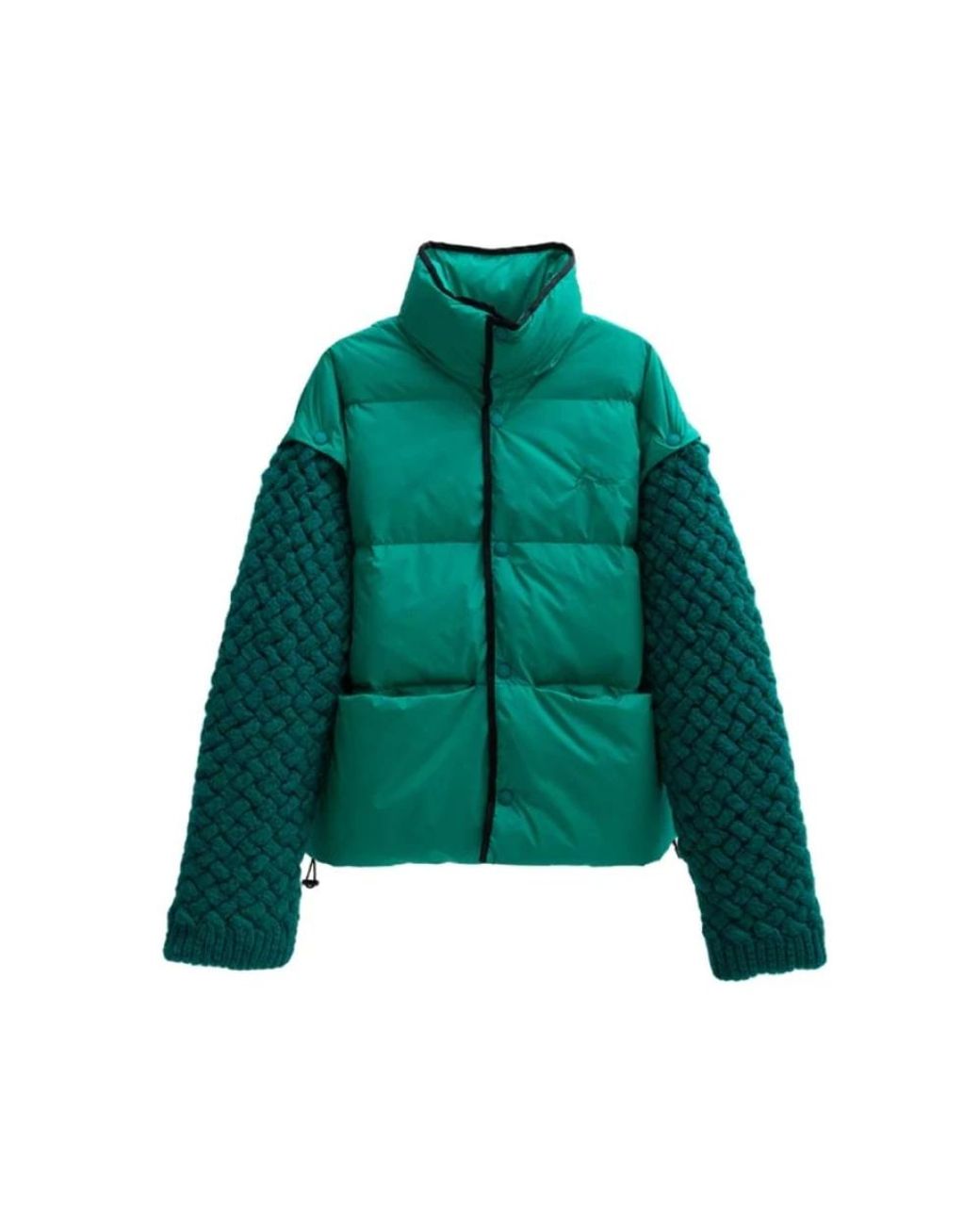 Bonsai Jassen ,Groen ,Wol Woven Knit Mix Puffer Jacket in het Green voor heren