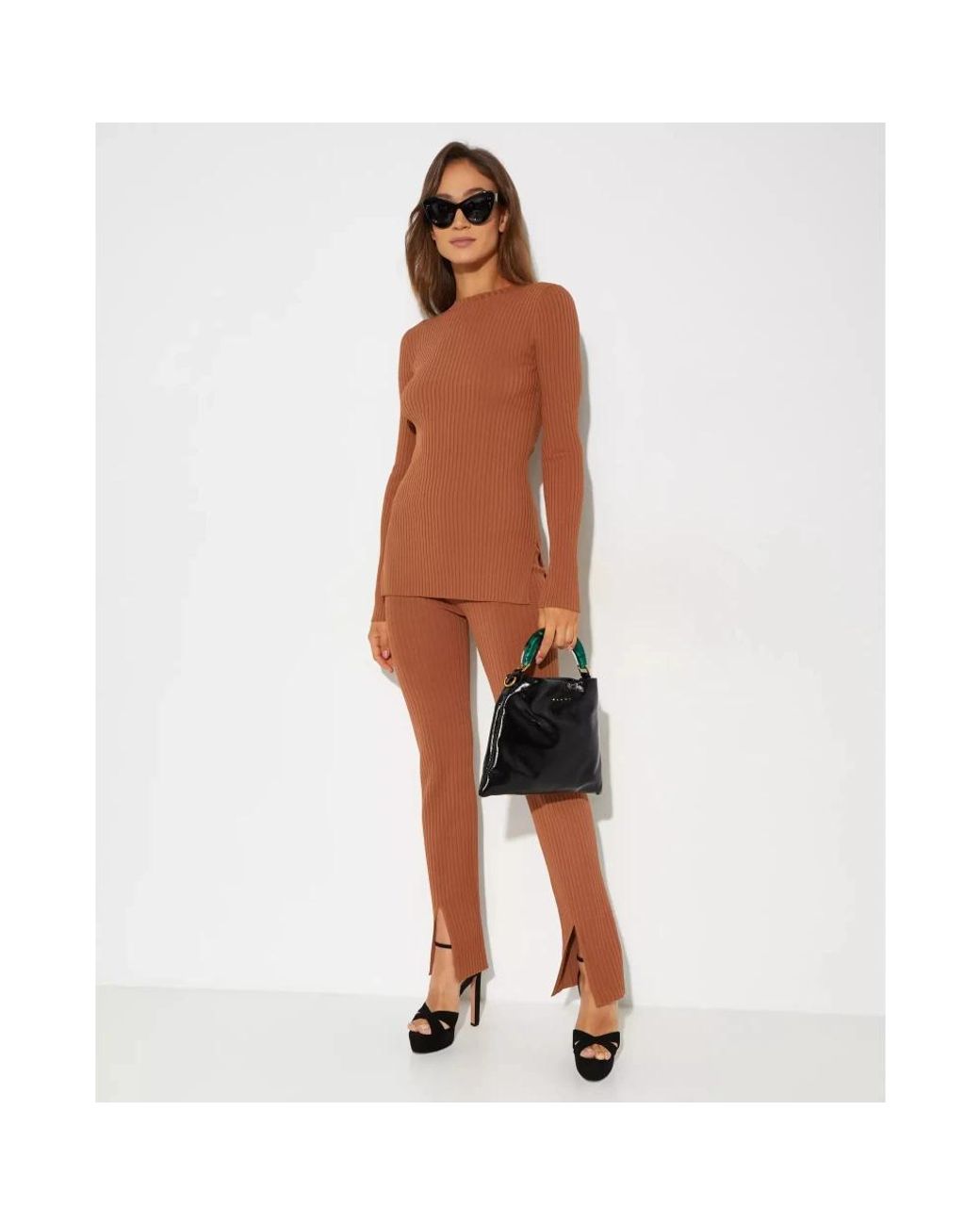 Nanushka Brown Slim-Fit Trousers