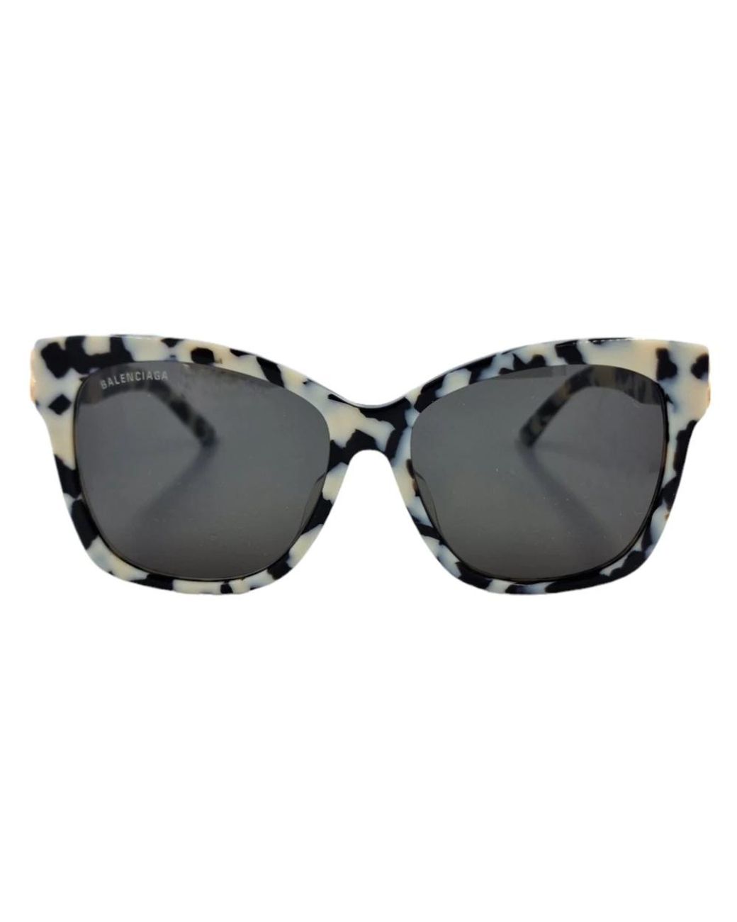 Balenciaga Gray Marbled Acetate Sunglasses