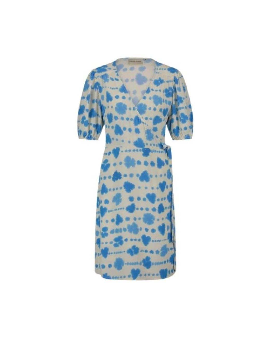 FABIENNE CHAPOT Kleedjes ,Blauw ,Lichtblauwe Omslagjurk Met Hartdetail in het Blue
