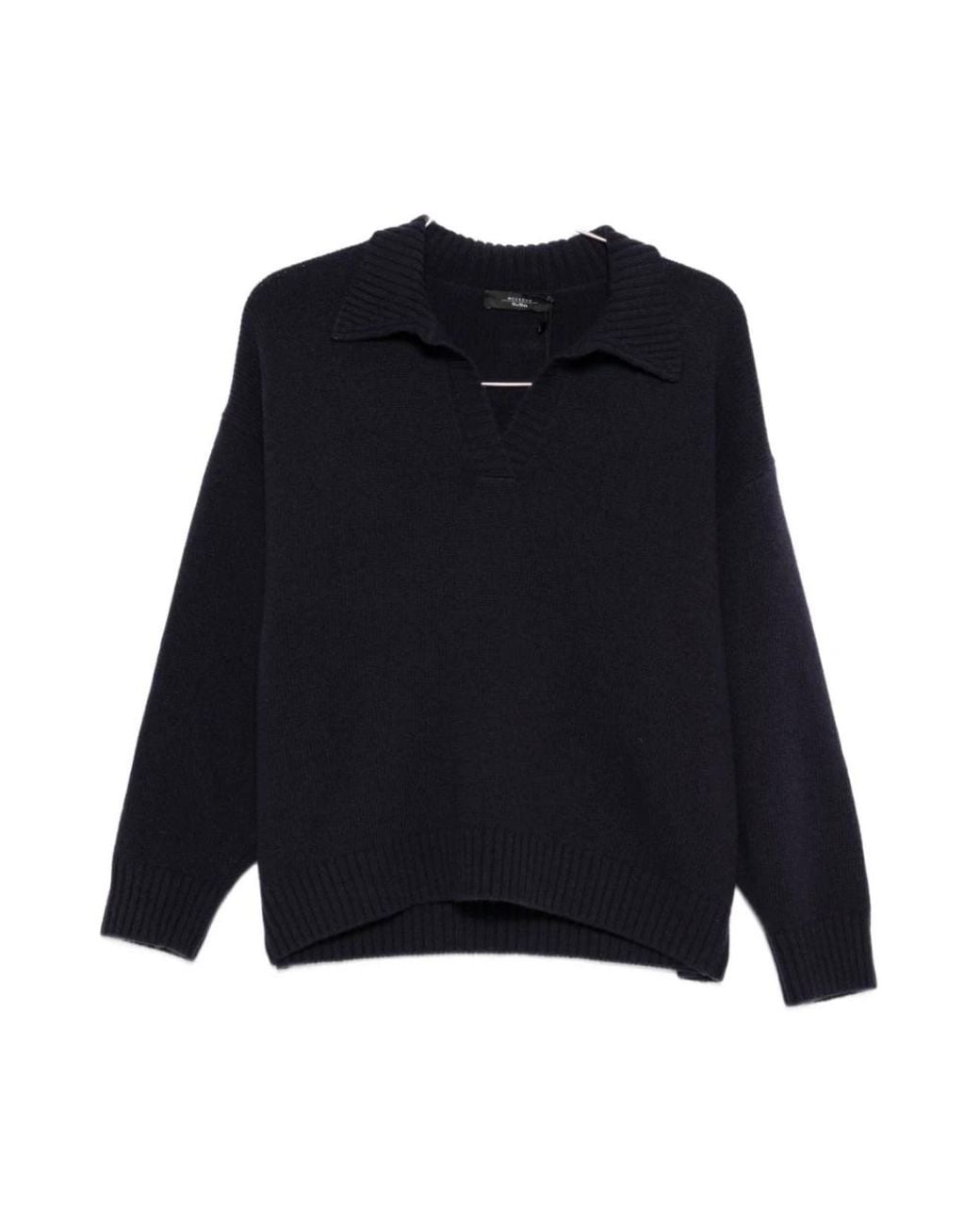 Weekend by Maxmara Blue V-Neck Knitwear