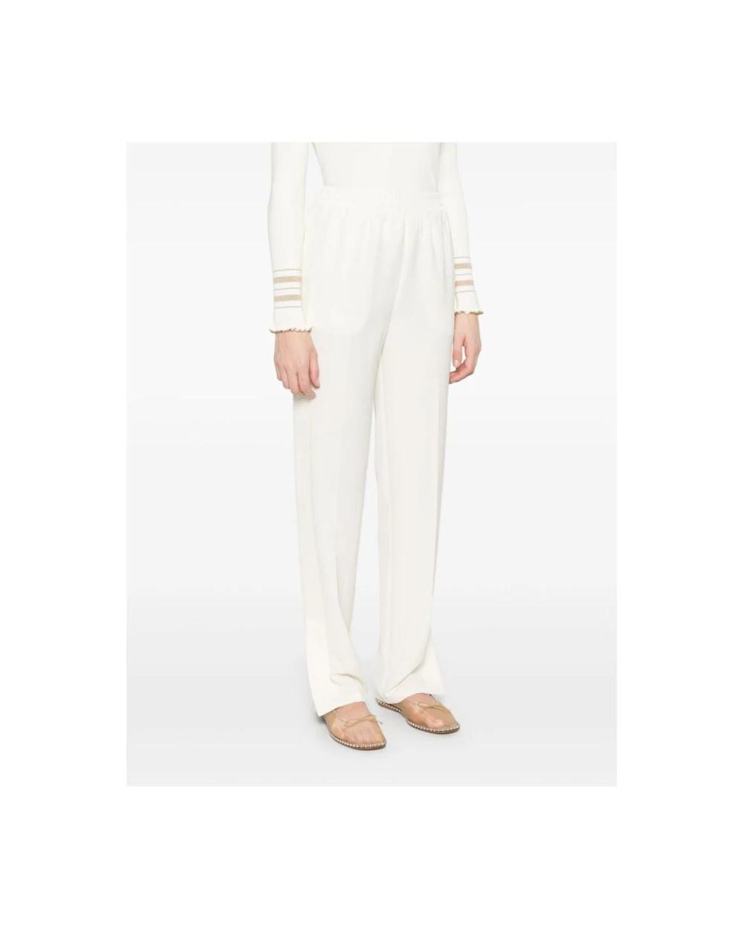 Twinset White Straight Trousers