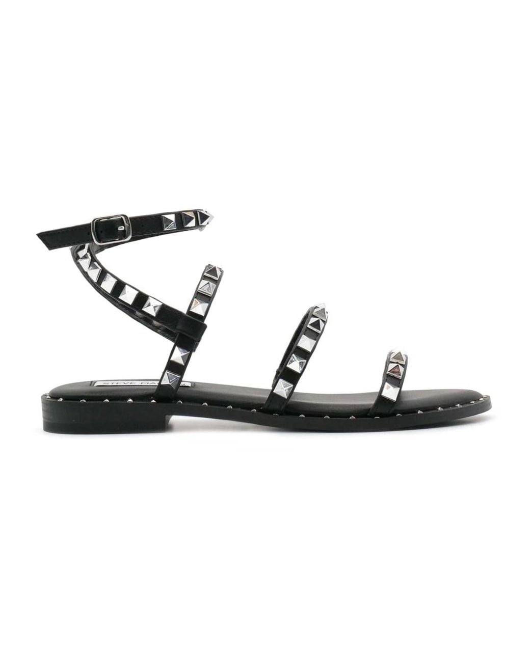 Steve Madden Black Flat Sandals