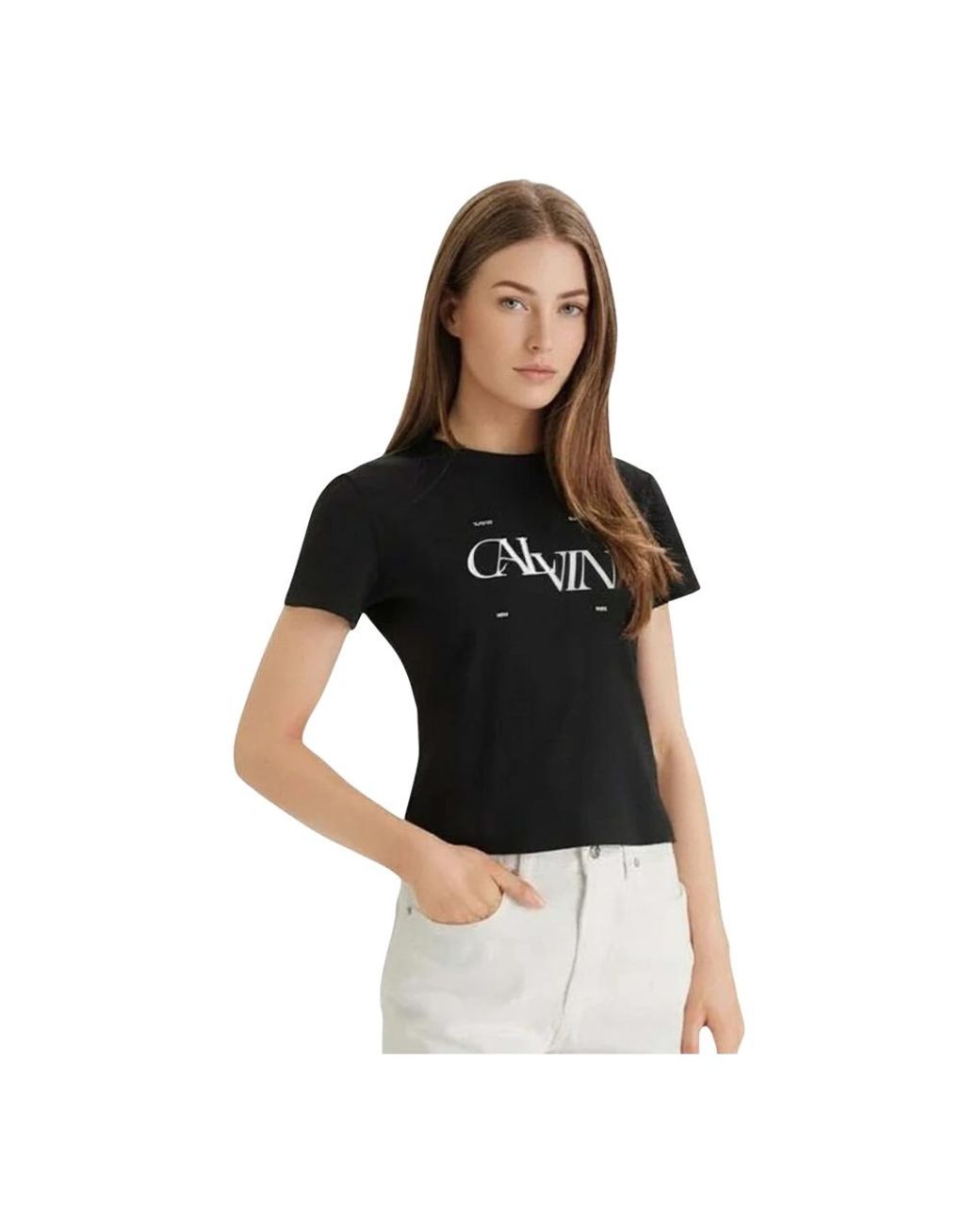 Calvin Klein Seizoensgebonden Grafische Slim T-Shirt in het Black