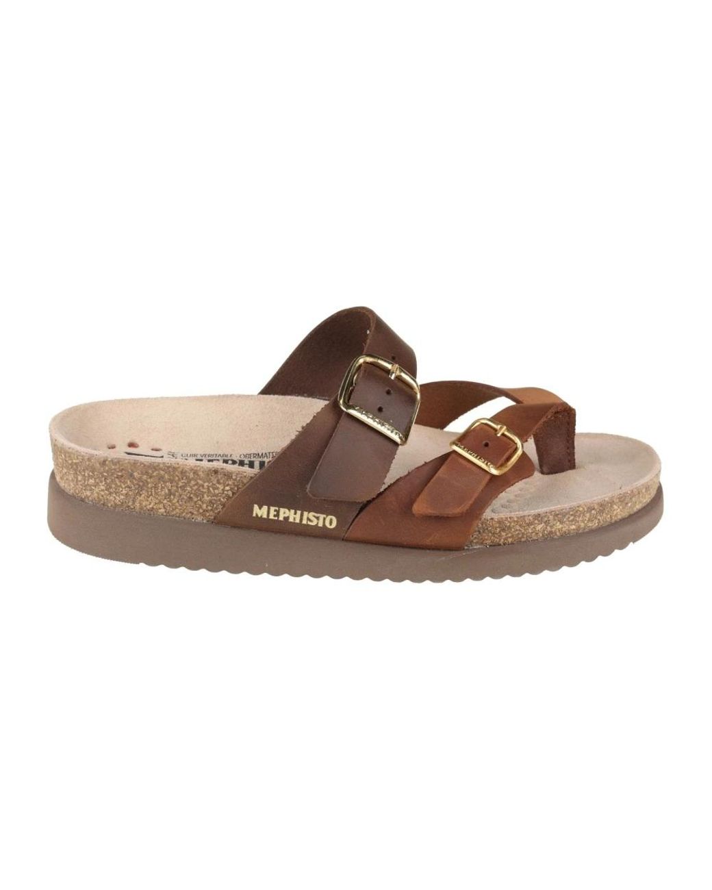 Mephisto Schoenen ,Bruin ,Leer Flat Sandalen in het Brown