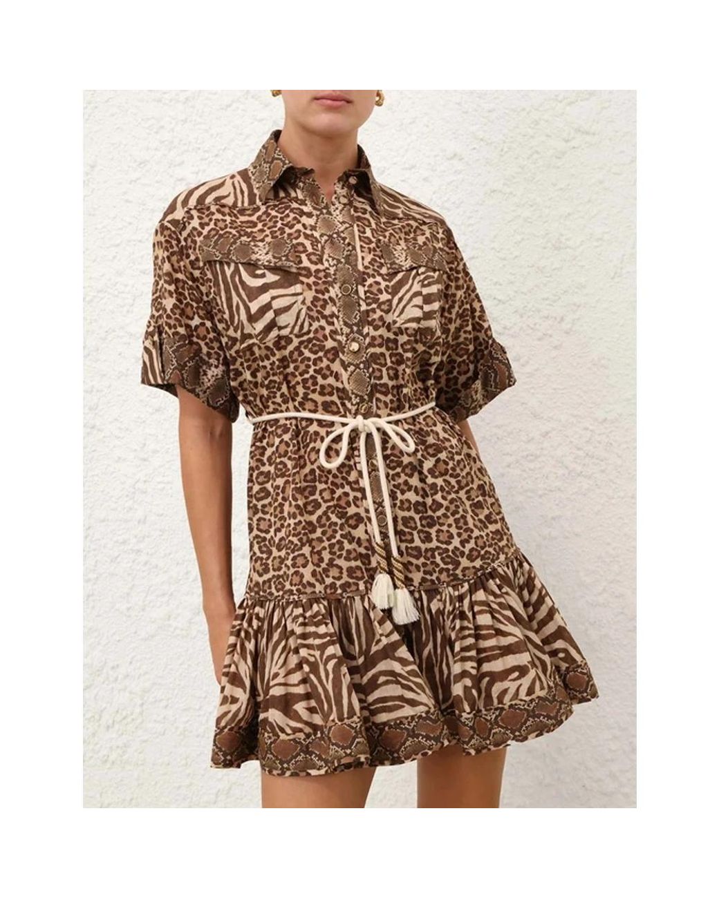Zimmermann Brown Shirt Dresses