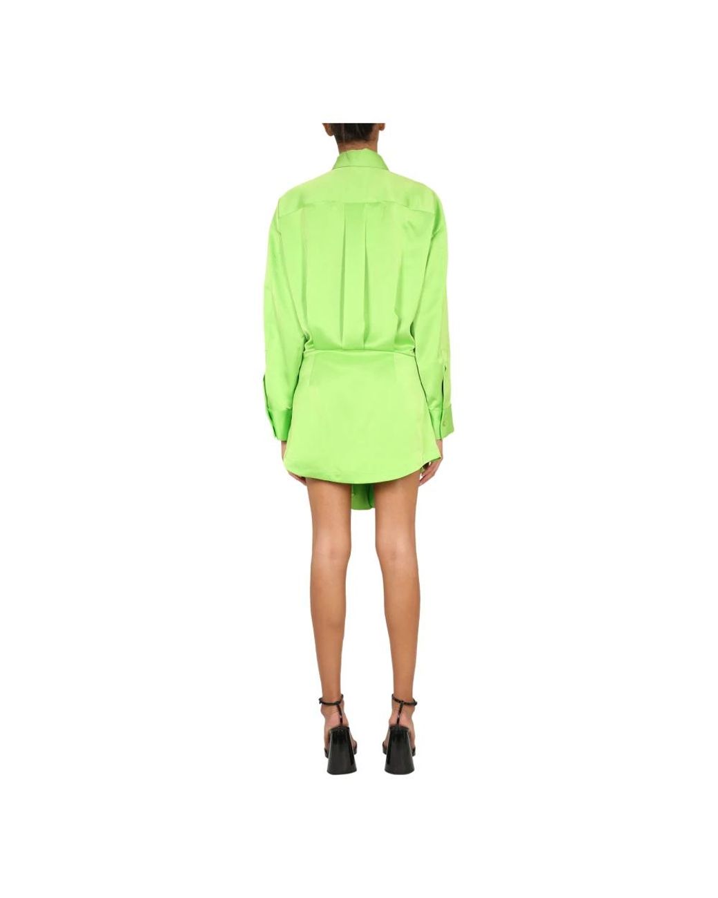 The Attico Green Shirt Dresses