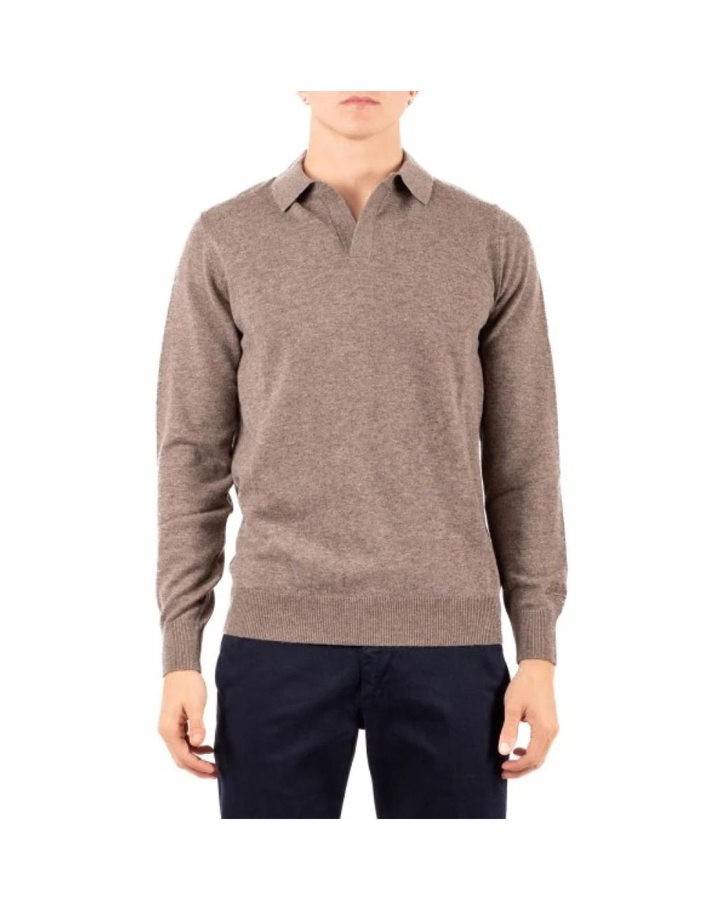 Mc2 Saint Barth Brown V-Neck Knitwear for men