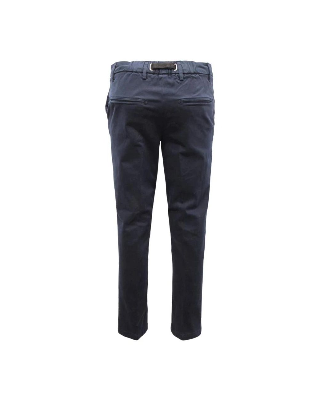 White Sand Blue Slim-Fit Trousers