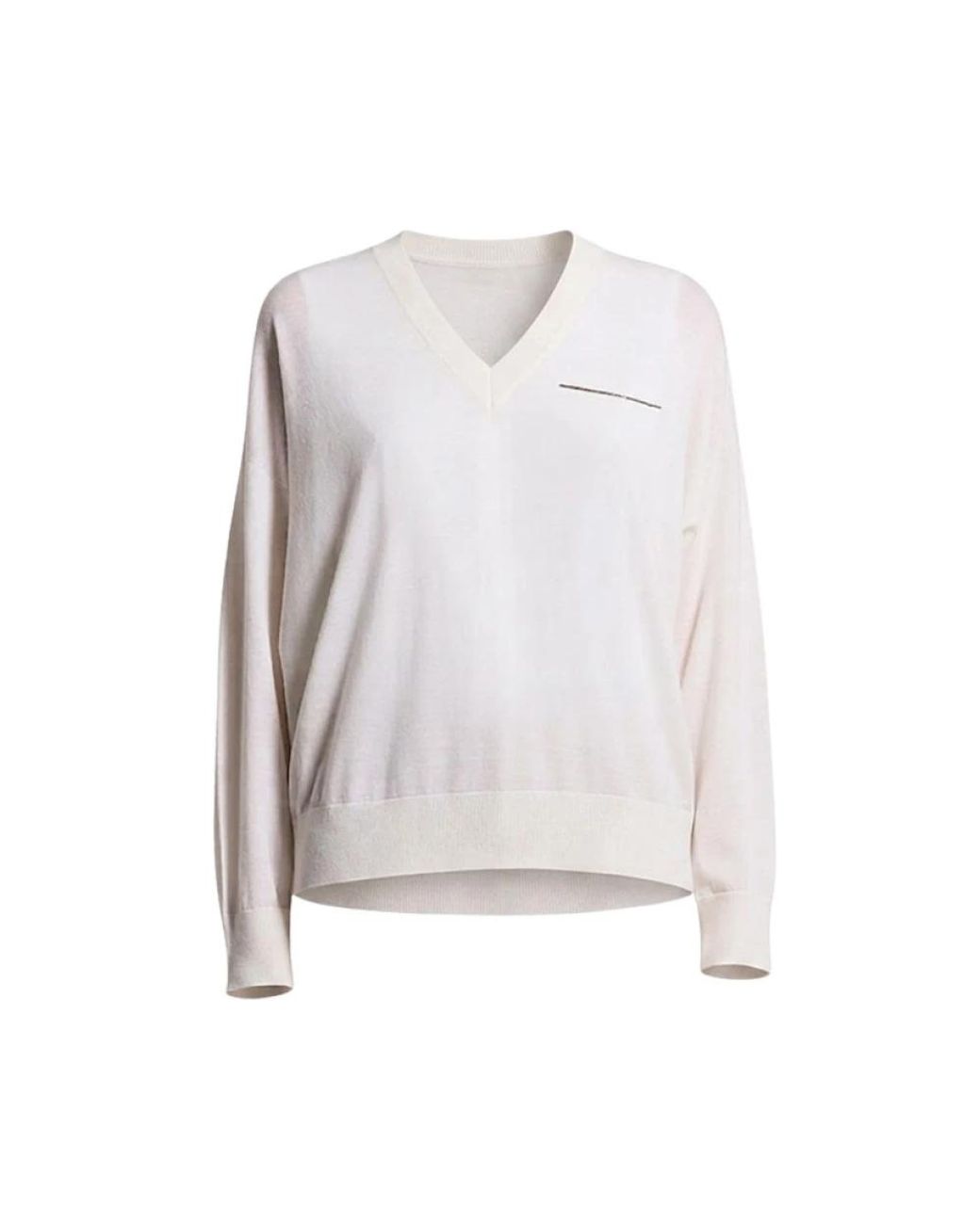 Peserico White V-Neck Knitwear