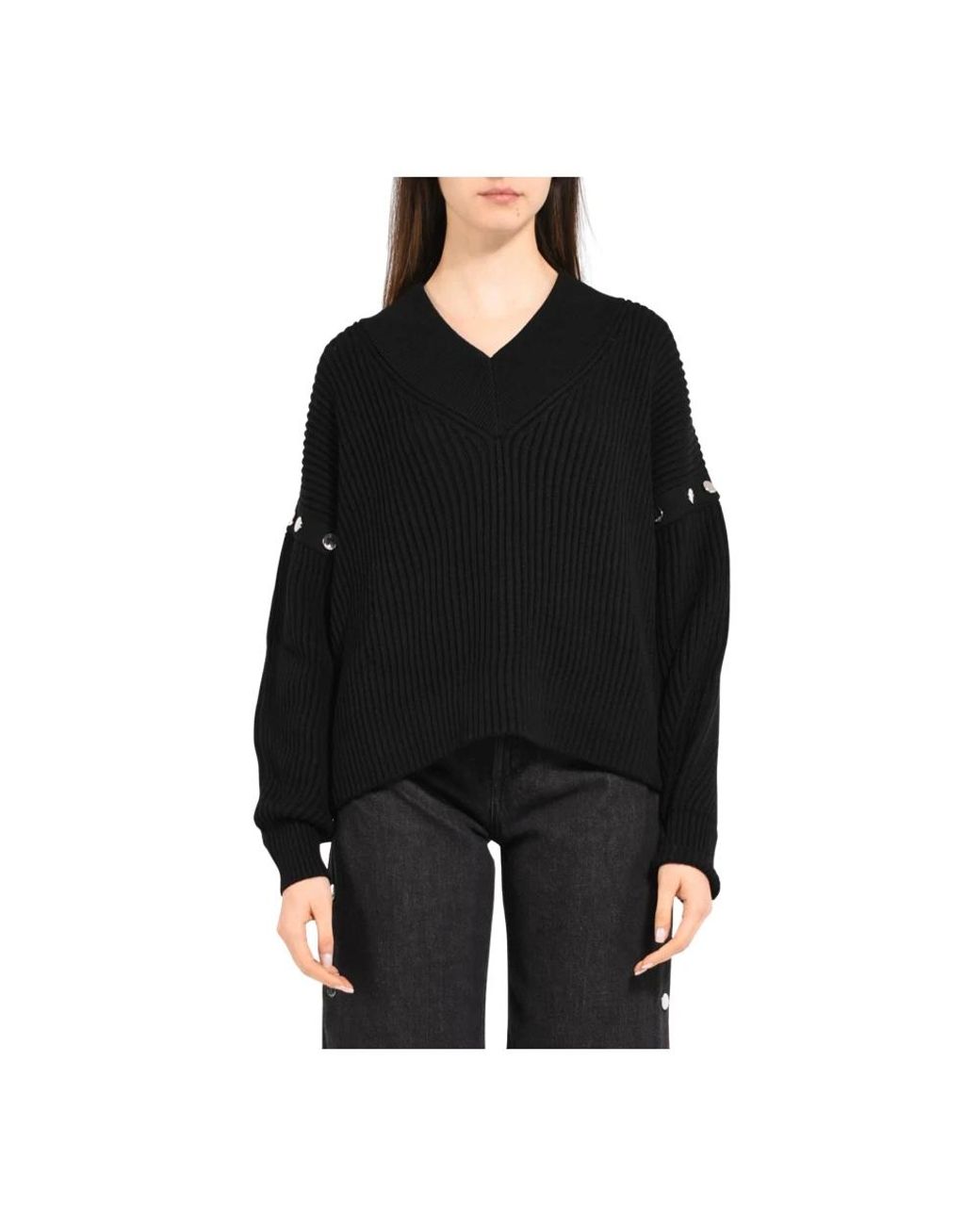 Sportmax Black V-Neck Knitwear