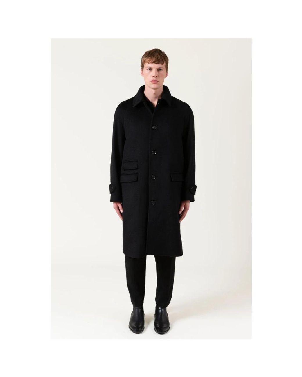 AUTORE Black Single-Breasted Coats for men