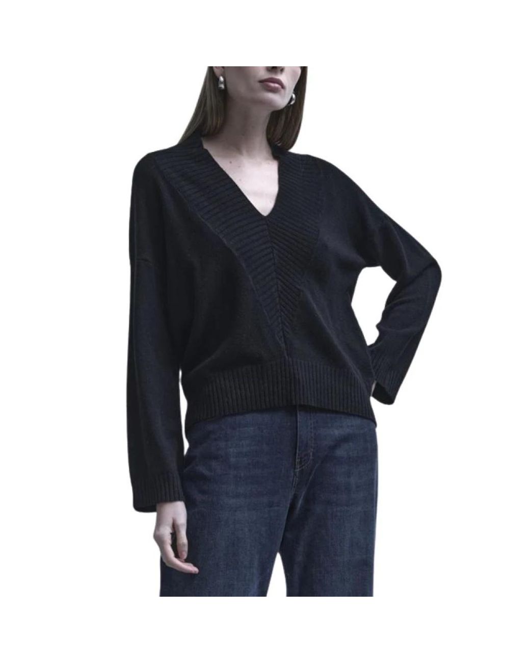 Kaos Maglia Con Scollo A V in het Blue