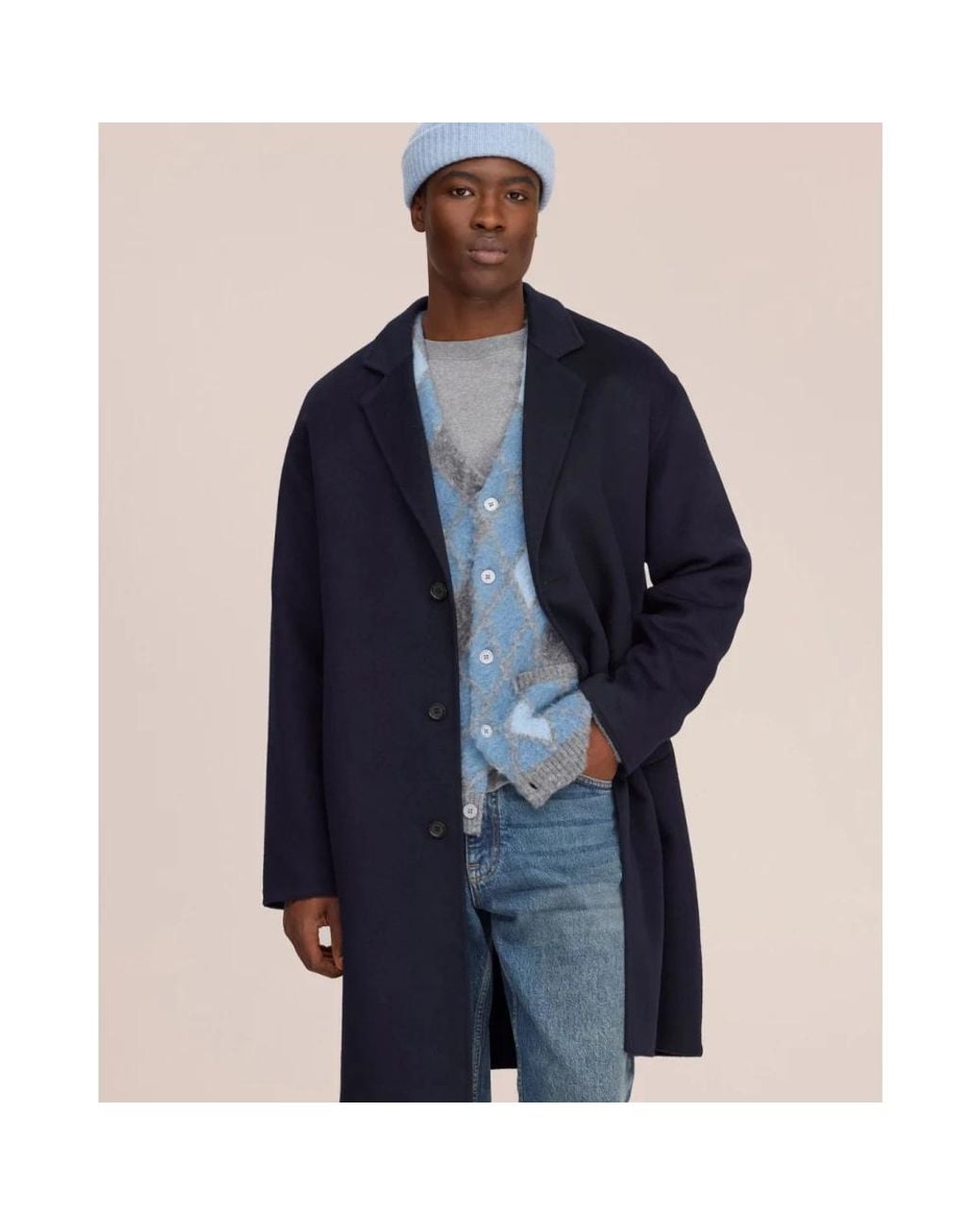 Single-Breasted Coats NN07 pour homme en coloris Blue
