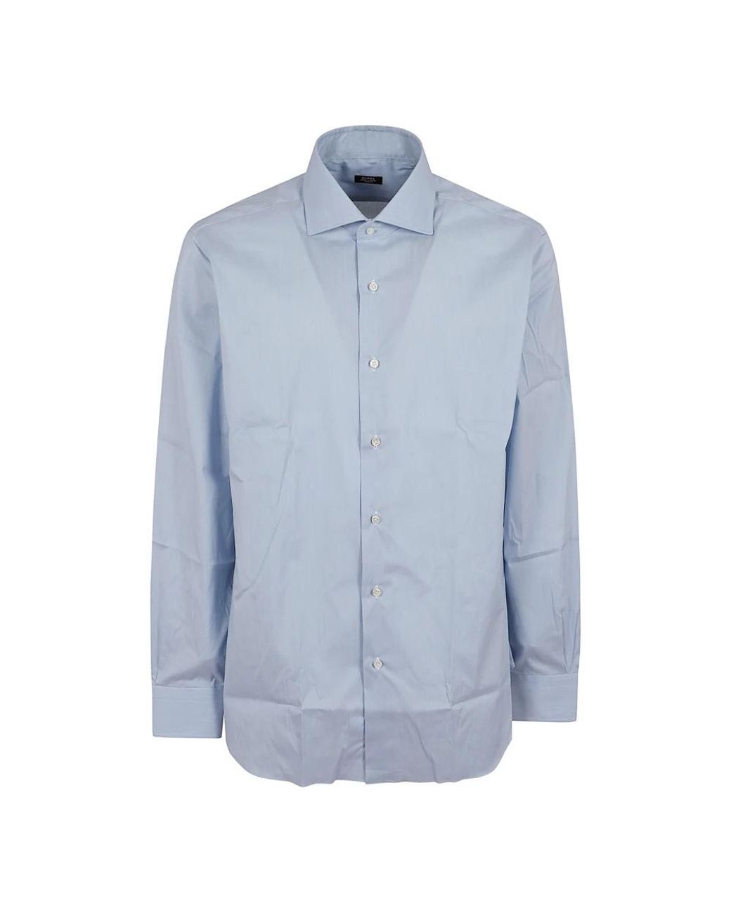 Barba Napoli Blue Formal Shirts for men
