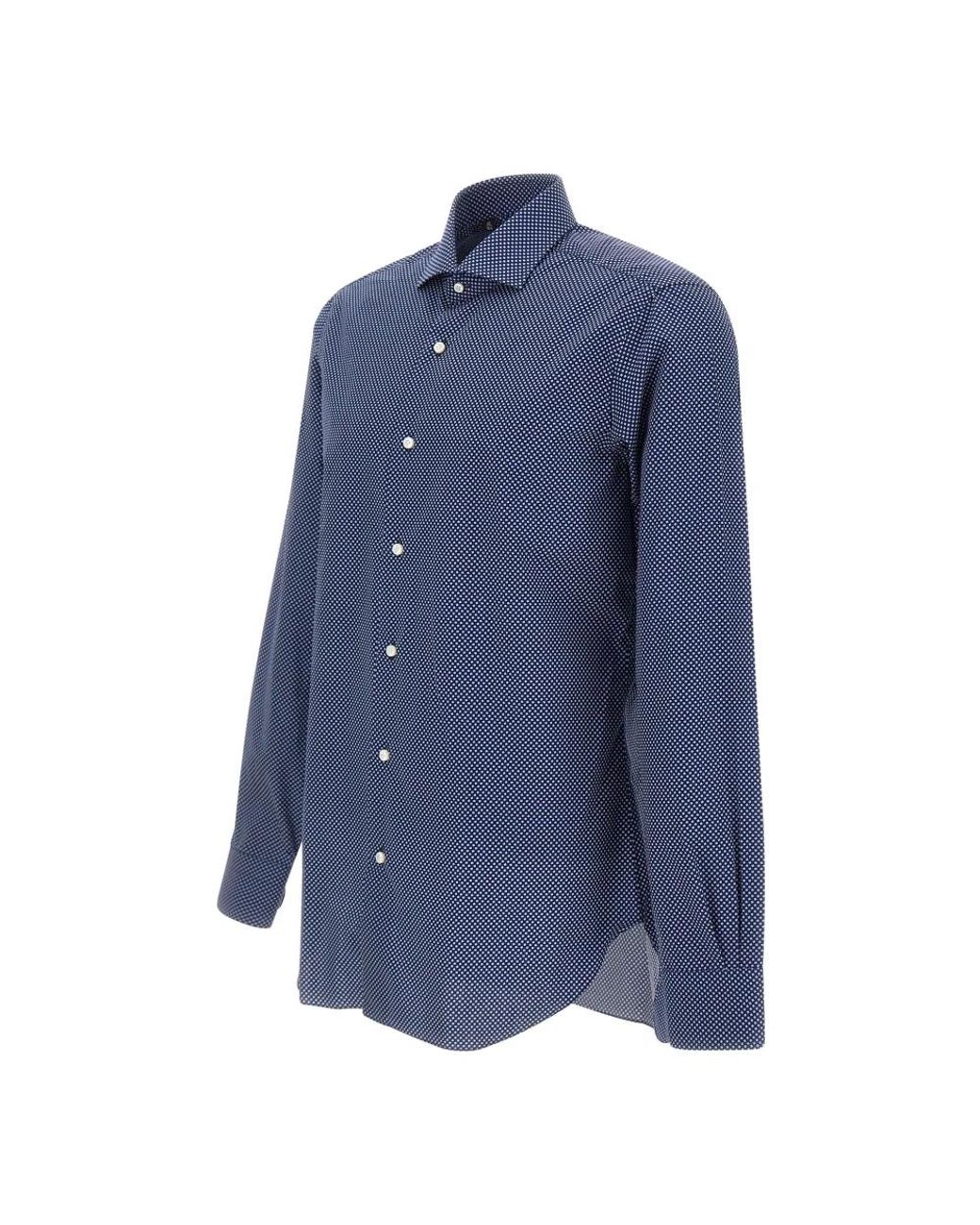 Barba Napoli Blue Casual Shirts for men