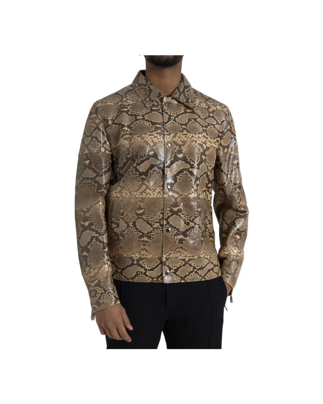 Dolce & Gabbana Brown Leather Jackets for men