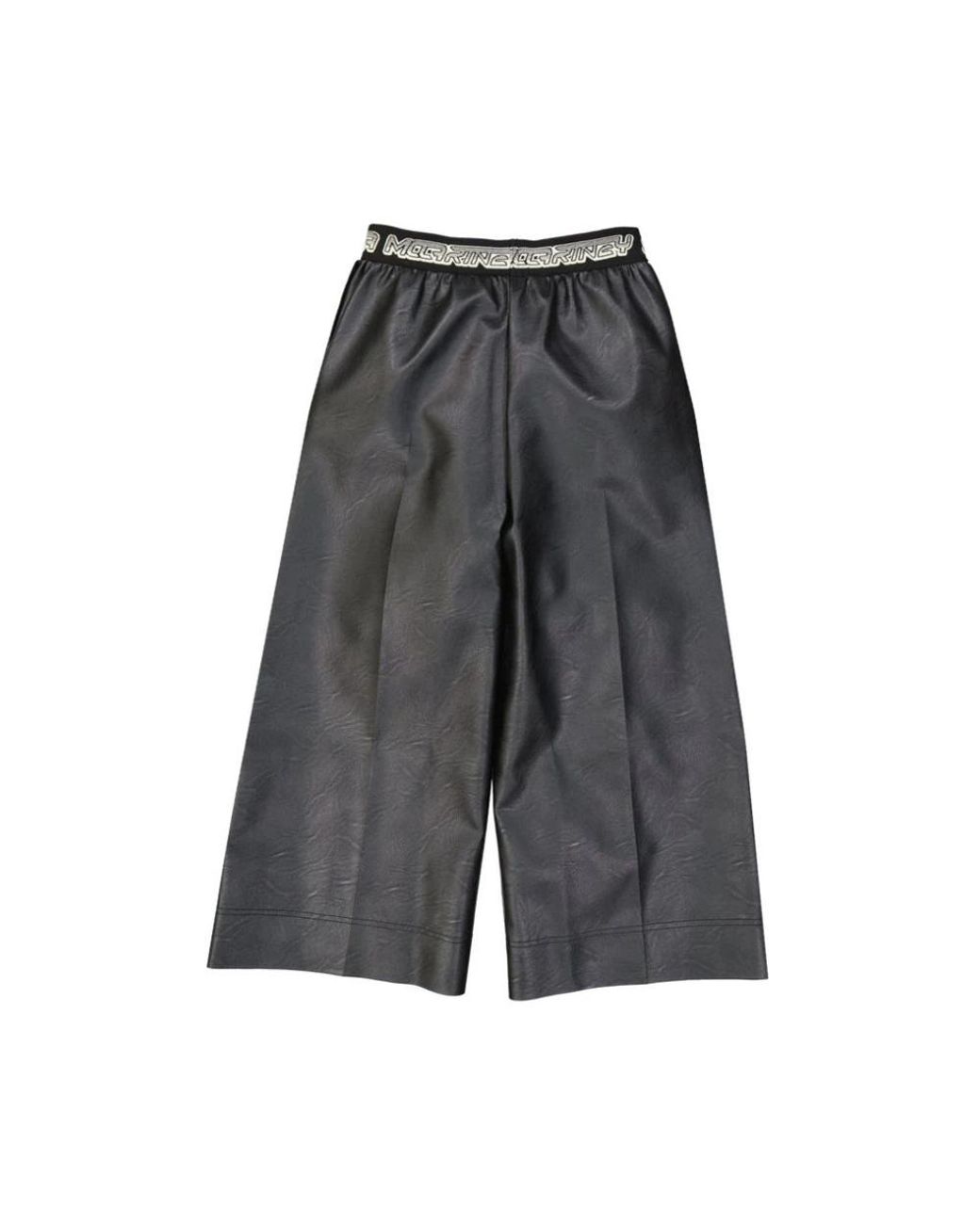 Stella McCartney Gray Cropped Leather Effect Pants