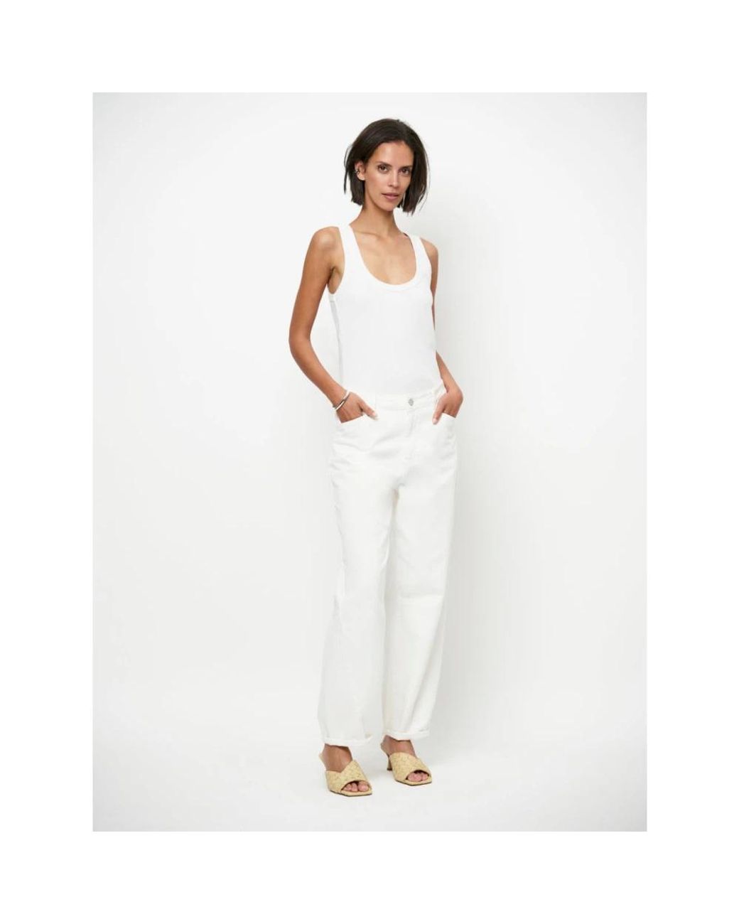 Dante 6 White Sleeveless Tops
