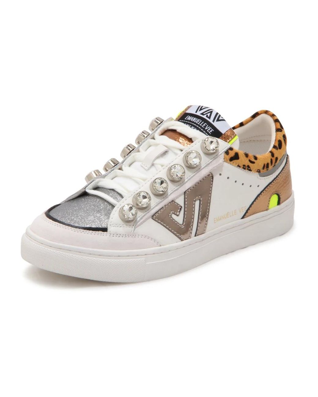 Emanuélle Vee Metallic Olivia Strass Schuhe