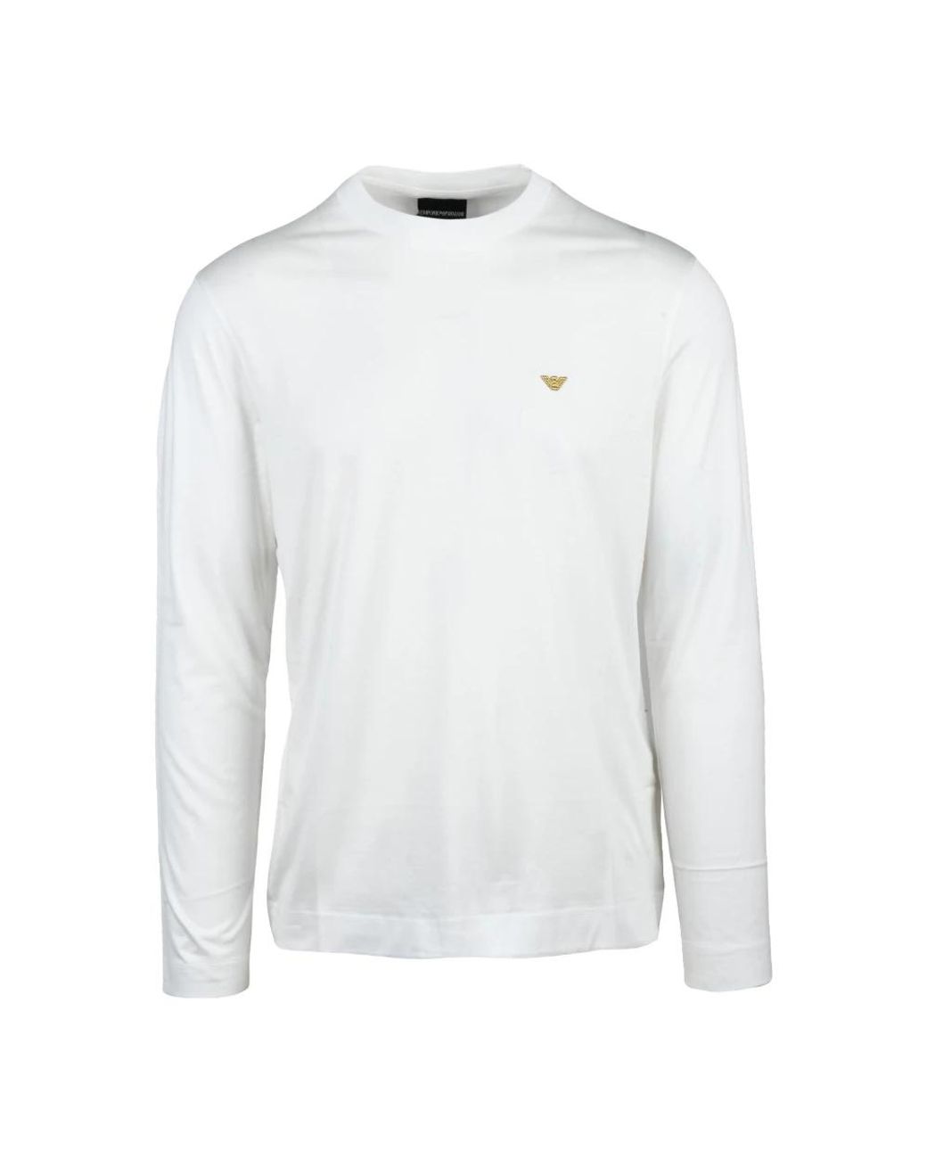 Emporio Armani White Long Sleeve T-Shirts for men