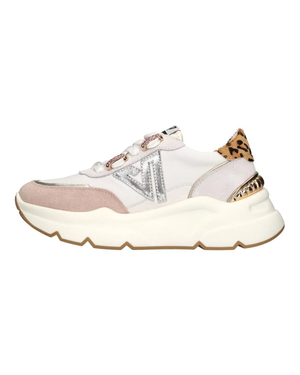 Emanuélle Vee Schoenen ,Veelkleurig ,Leer Sneakers Multi Colour in het White