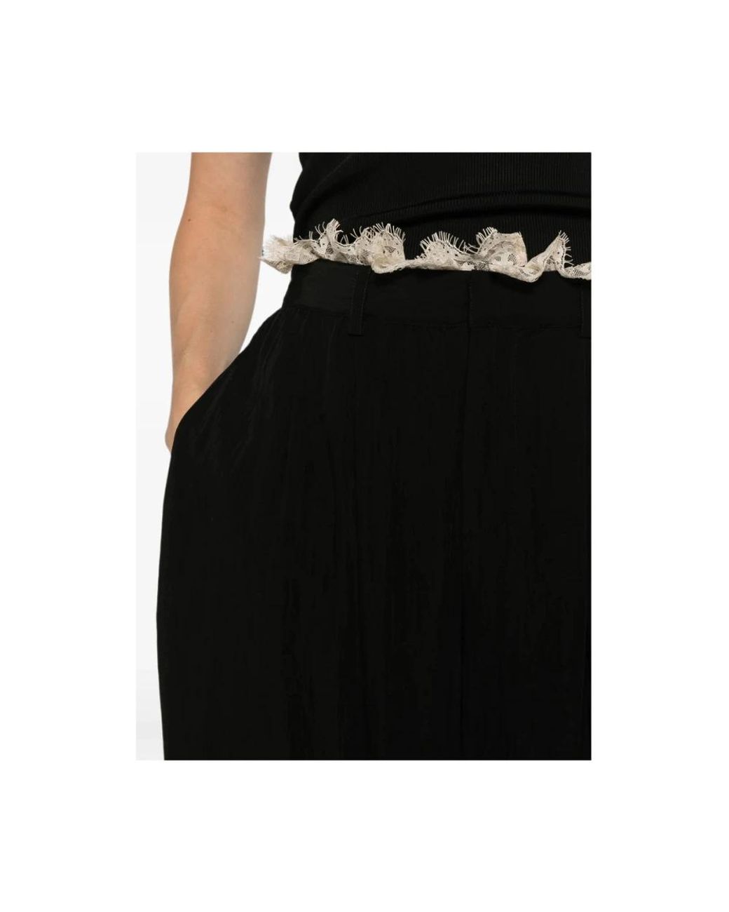 Sea Black Wide Trousers