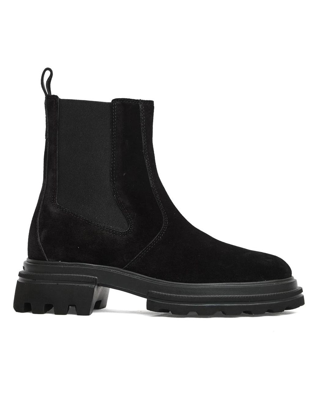 Hogan Black Suede Chelsea Boots