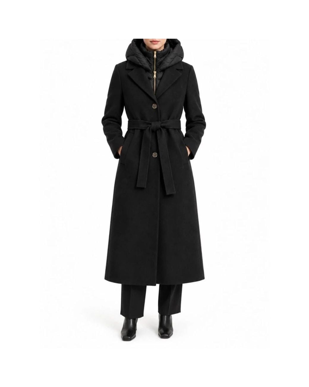 Marella Black Belted Coats