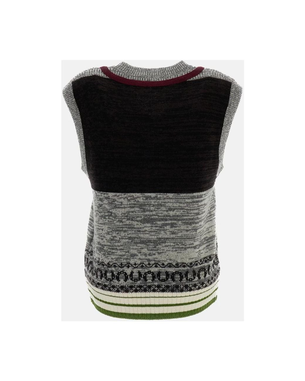 Dries Van Noten Gray V-Neck Knitwear