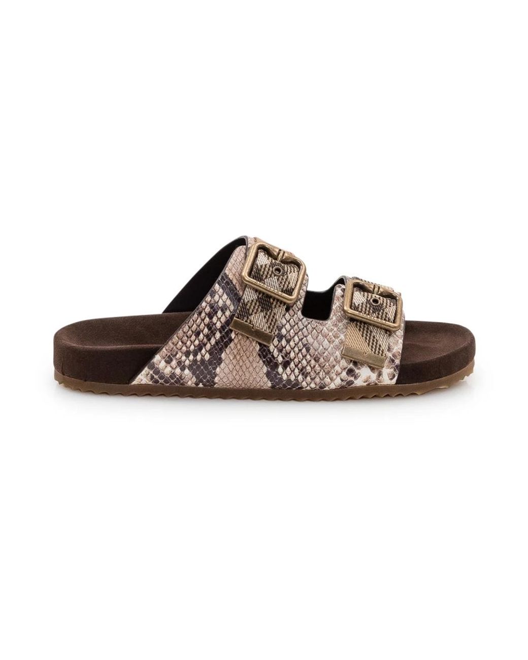 Burberry Python-Print Leren Urchin Sandalen in het Brown