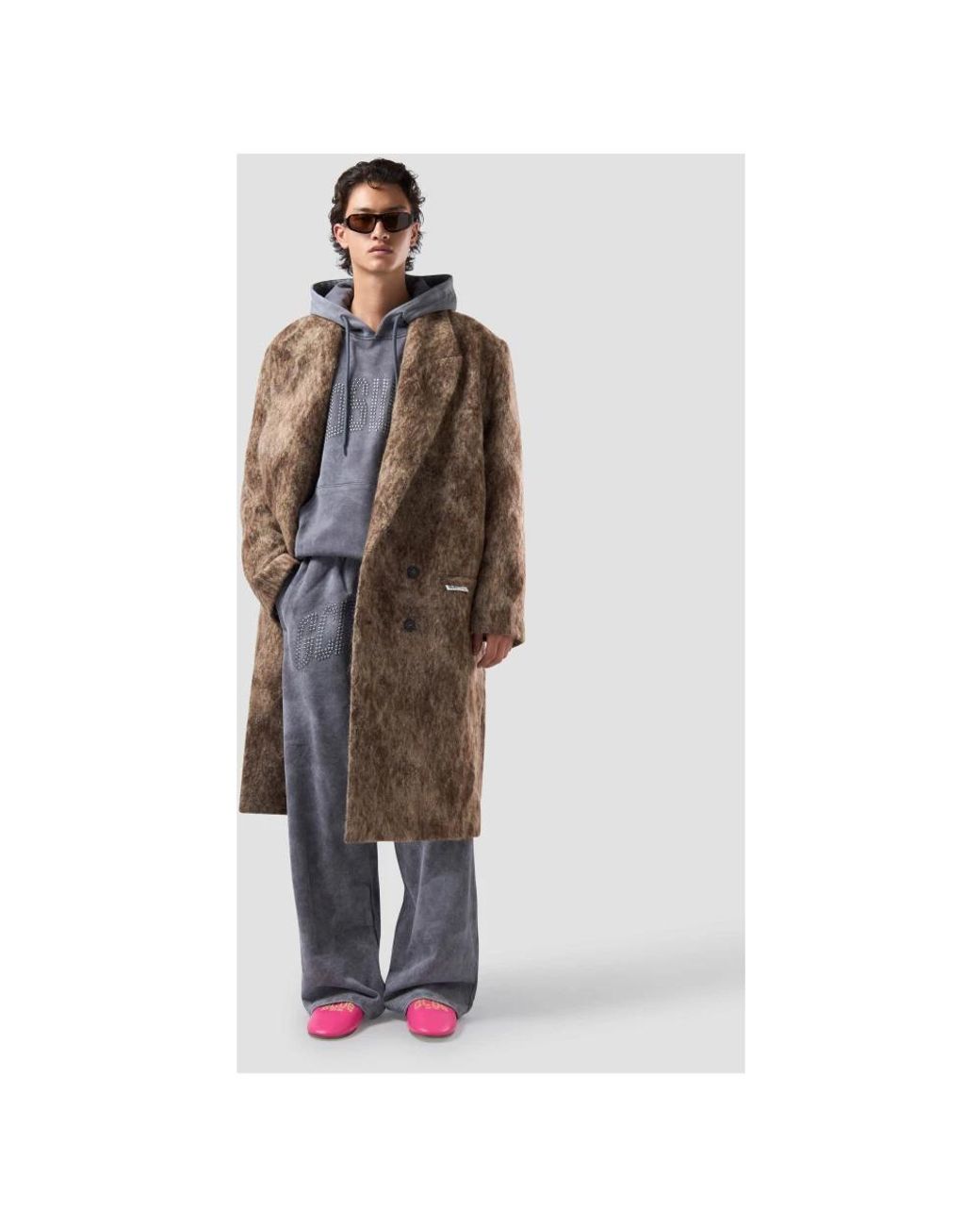 Gcds Brown Double-Breasted Coats for men