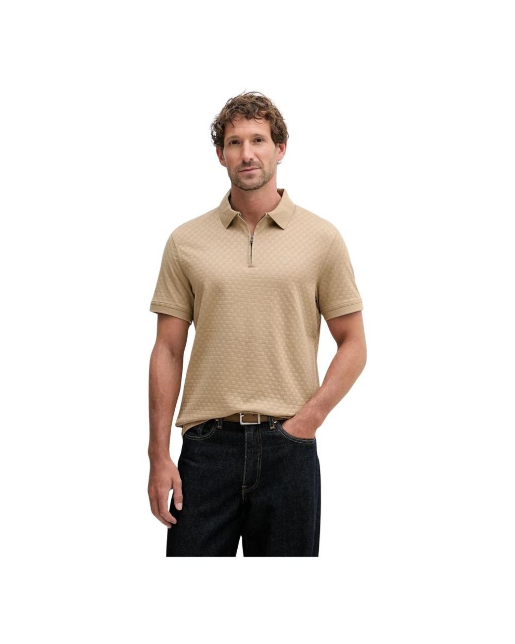 Barbour Hockham Tailored Polo in het Natural voor heren