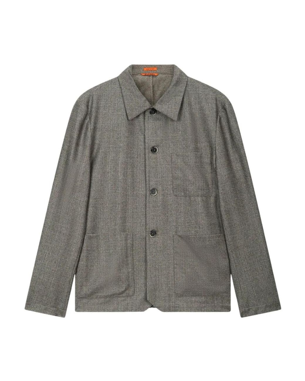 Barena Wollen Overshirt in het Gray voor heren