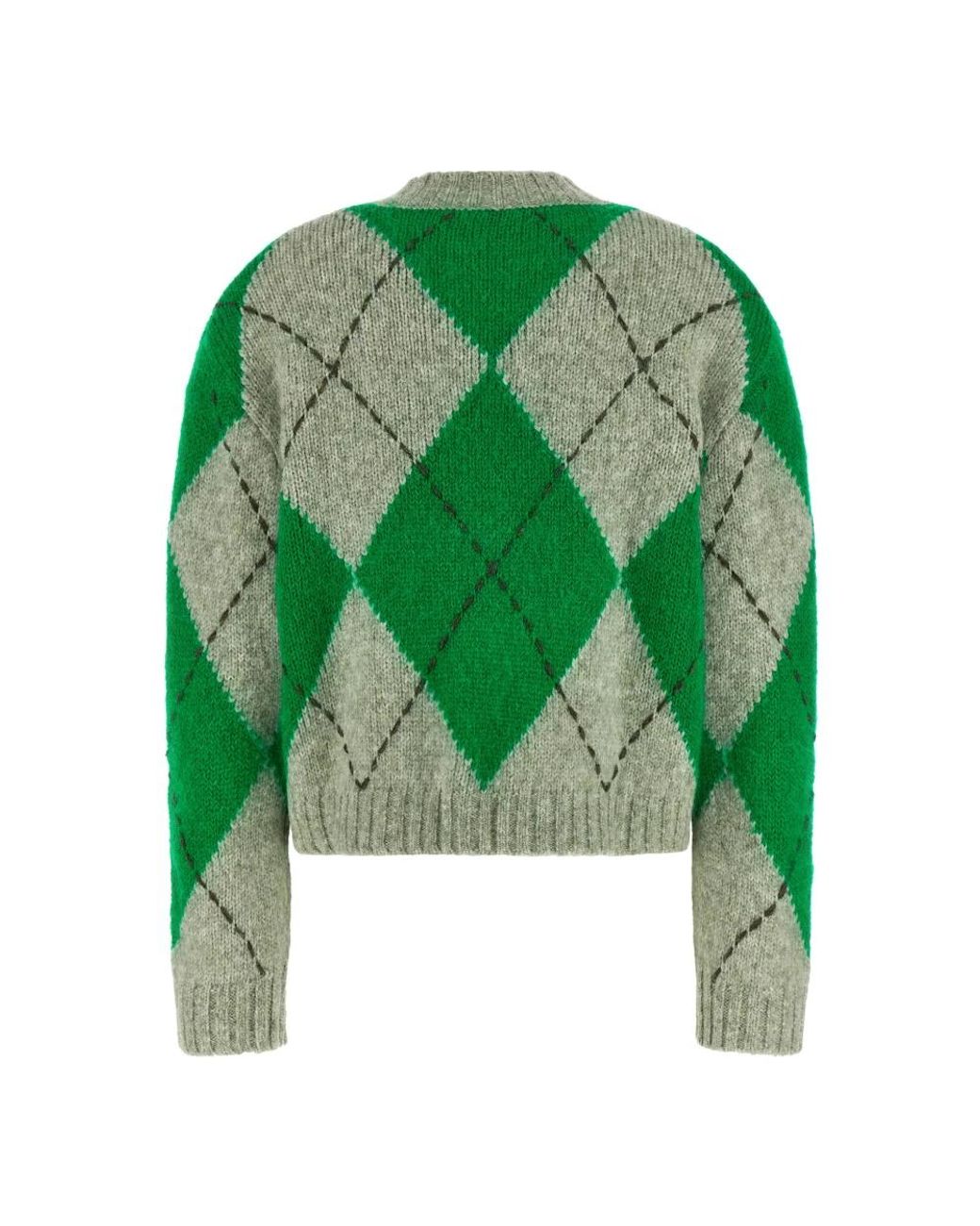 Ballantyne Green Kurzer Pullover Mit Rundhalsausschnitt Und Rautenmuster