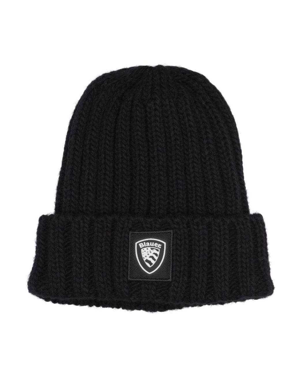 Cappello junior blu tessuto caldo di Blauer in Black da Uomo