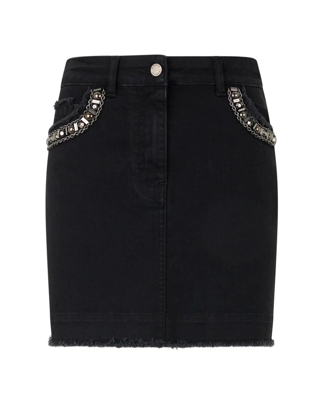 Alberta Ferretti Black Denim Skirts
